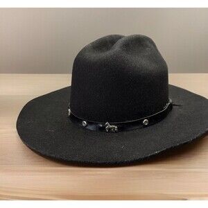 Bullhide Monte Carlo 2X Premium Black Wool Western Cowboy Hat Large Silver Horse